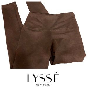 Lysse brown leggings size small, rayon and nylon and spandex